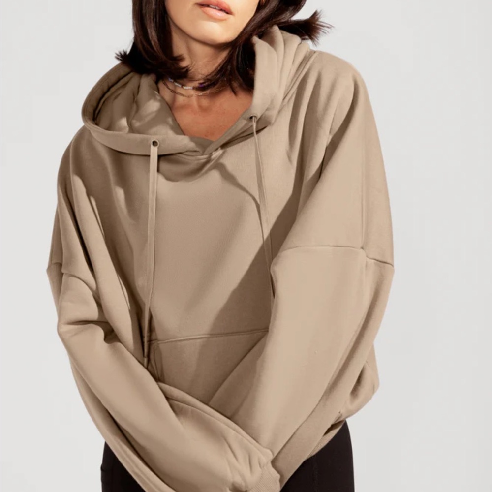 POPFLEX PULLOVER CLOUD HOODIE MILK TEA 🧋 SIZE S/M